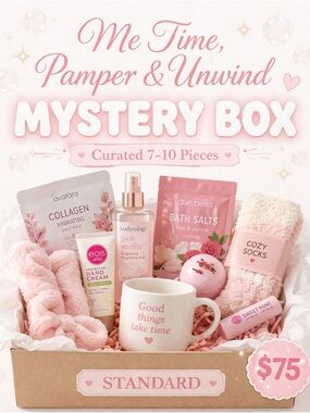 🎀 Me Time Pamper & Unwind Mystery Box 🎁 Pink Relaxation Set